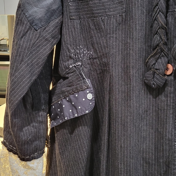 Magnolia Pearl Jackets & Blazers - Magnolia Pearl Charcoal Pinstripe Jacket